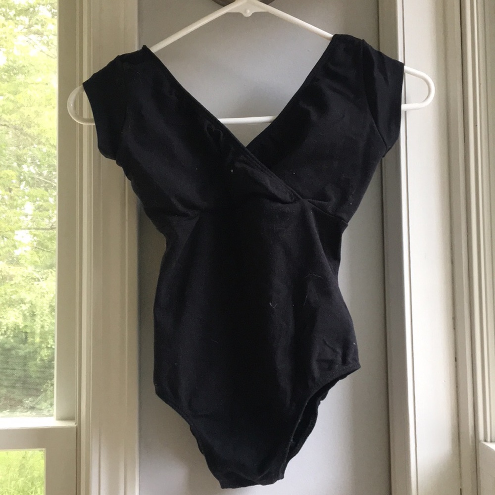 Wrap Front Cap Sleeved Leotard